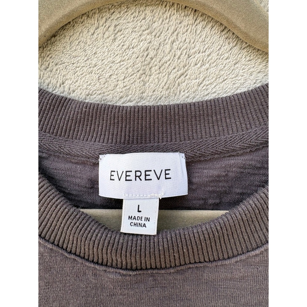 Evereve Womens Muscle Tank Top L Gray Slub Knit Minimalist Edgy Workout Lounge - Picture 5 of 6